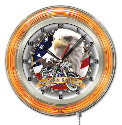 Live to Ride Neon Clock 19