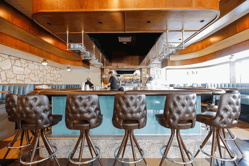Open Tufted Back Bar Stool