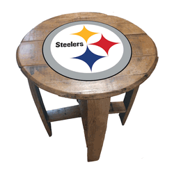 Pittsburgh Steelers Oak Barrel Table
