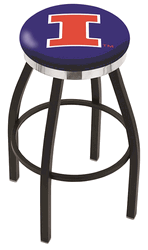 Illinois Chrome Ring Swivel Stool