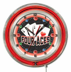 4 Aces Neon Clock 19