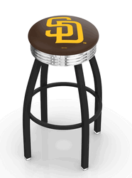 San Diego Padres Black Diner Swivel Stool