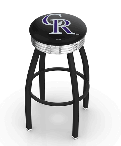 Colorado Rockies Black Diner Swivel Stool