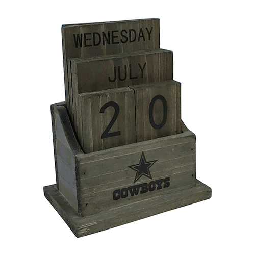 Dallas Cowboys Rustic Wood Desk Calendar