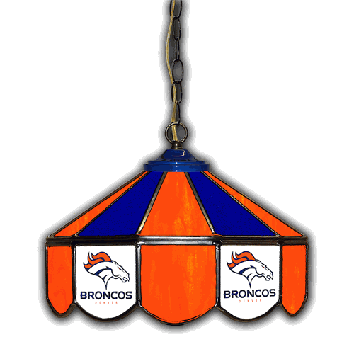 Denver Broncos 14 Stained Glass Pub Light