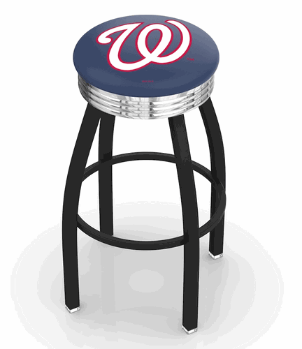 Washington Nationals Black Diner Swivel Stool