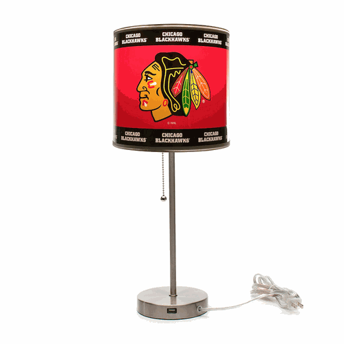 Chicago Blackhawks Chrome Table Lamp
