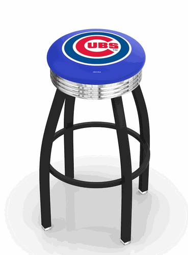 Chicago Cubs Black Diner Swivel Stool