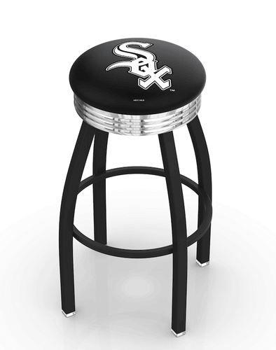 Chicago White Sox Black Diner Swivel Stool