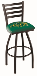 North Dakota State Green Ladder Back Swivel Stool