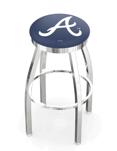 Atlanta Braves Ring Chrome Swivel Stool