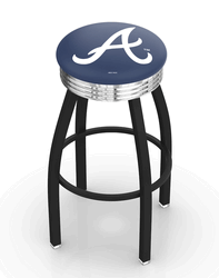 Atlanta Braves Black Diner Swivel Stool