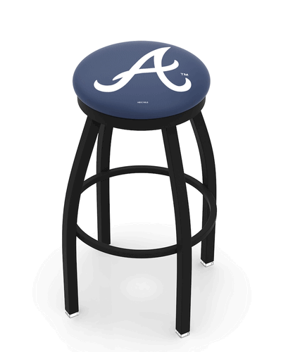 Atlanta Braves Black Ring Swivel Stool