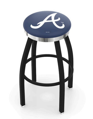 Atlanta Braves Chrome Ring Swivel Stool