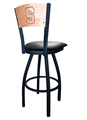 Syracuse Wood Back Swivel Stool