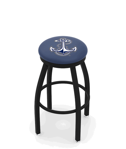 Naval Academy Black Ring Swivel Stool