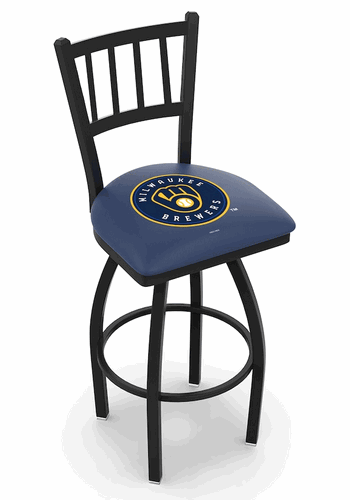 Milwaukee Brewers Jailhouse Back Swivel Stool