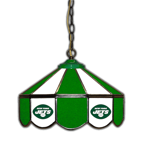 New York Jets 14 Stained Glass Pub Light