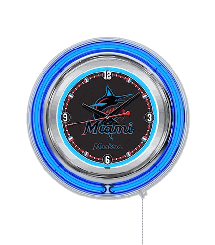 Miami Marlins Neon Clock 15