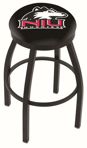 Northern Illinois Black Ring Swivel Stool