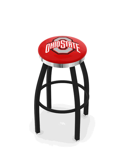 Ohio State Chrome Ring Swivel Stool