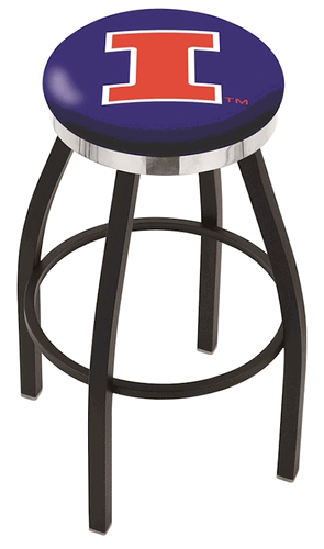 Illinois Chrome Ring Swivel Stool