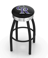 Colorado Rockies Black Diner Swivel Stool