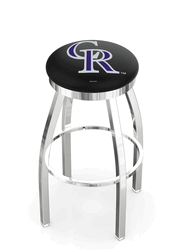Colorado Rockies Ring Chrome Swivel Stool