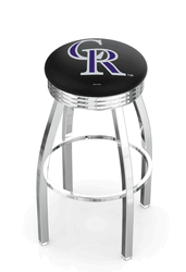 Colorado Rockies Chrome Diner Swivel Stool