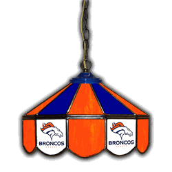 Denver Broncos 14 Stained Glass Pub Light