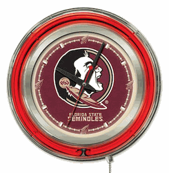 Florida State Head Neon Clock 15