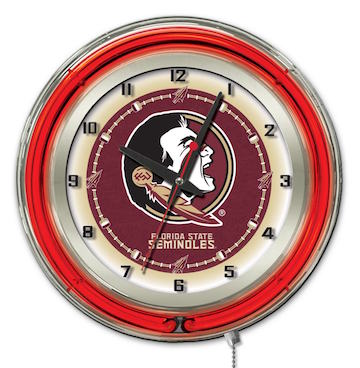 Florida State Head Neon Clock 19