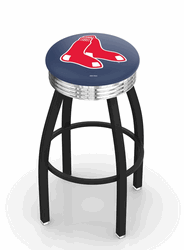 Boston Red Sox Black Diner Swivel Stool