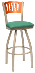 Wavy Cut-Out Back Bowed Barstool