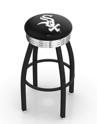 Chicago White Sox Black Diner Swivel Stool
