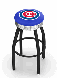 Chicago Cubs Black Diner Swivel Stool