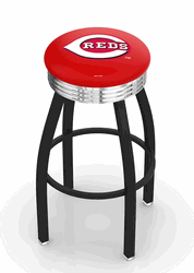 Cincinnati Reds Black Diner Swivel Stool