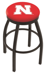 Nebraska Black Ring Swivel Stool