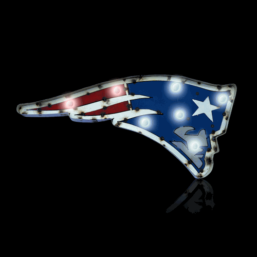 New England Patriots Logo Recycled Lighted Sign