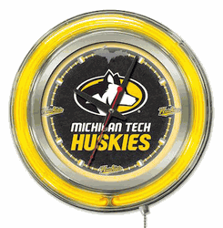 Michigan Tech Neon Clock 15