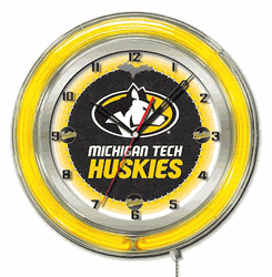Michigan Tech Neon Clock 19