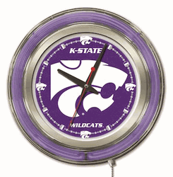Kansas State Neon Clock 15