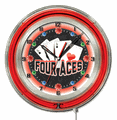 4 Aces Neon Clock 19