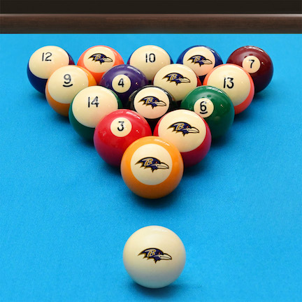 Baltimore Ravens Retro Billiard Ball Set