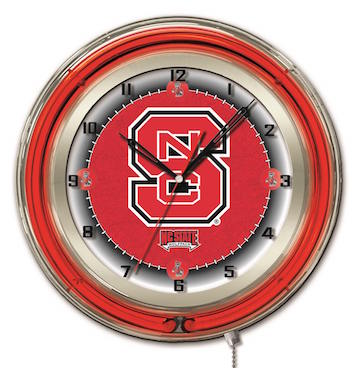 NC State Neon Clock 19