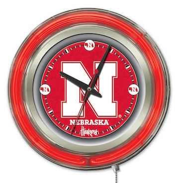 Nebraska Neon Clock 15