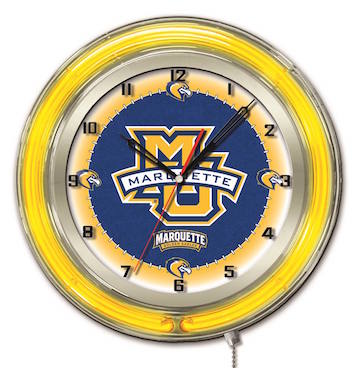 Marquette Neon Clock 19