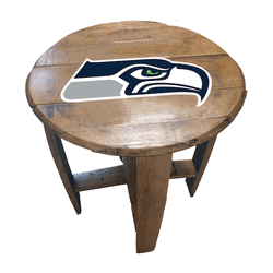 Seattle Seahawks Oak Barrel Table