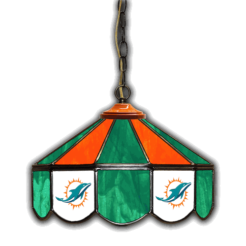 Miami Dolphins 14 Stained Glass Pub Light