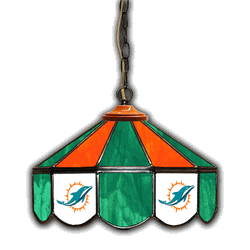 Miami Dolphins 14 Stained Glass Pub Light